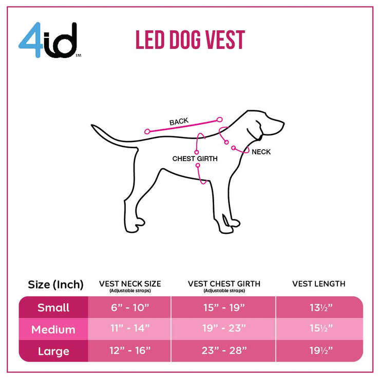 Small Blue LED Rechargeable Dog Vest