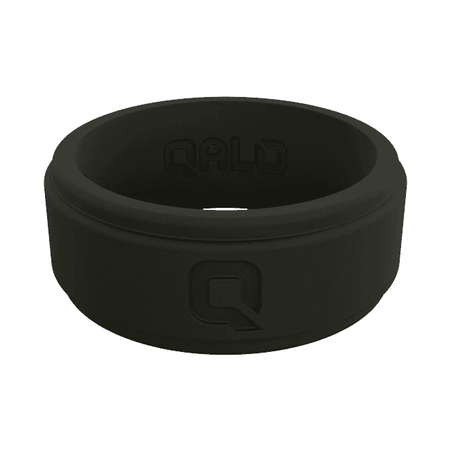 Men's Step Edge Black Silicone Ring