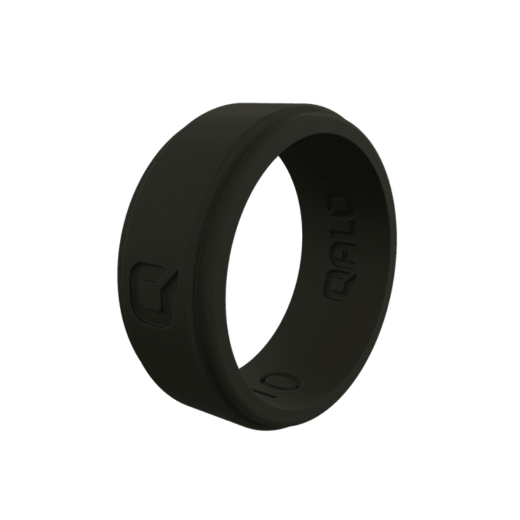 Men's Step Edge Black Silicone Ring