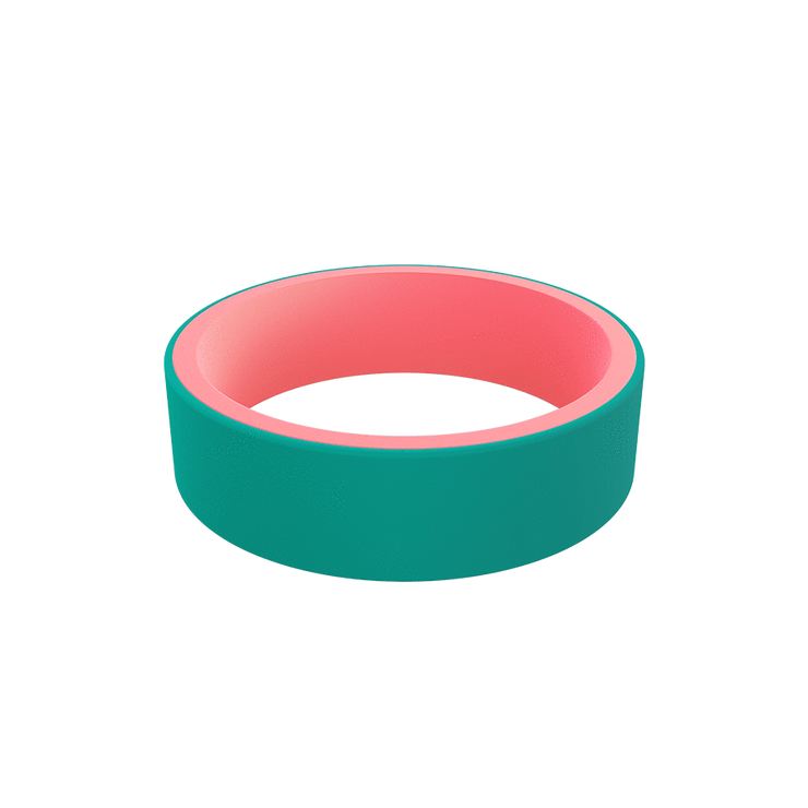 Women's Switch Reversible Emerald & Coral Silicone Ring