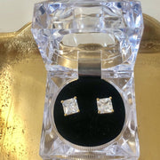 Glamour 1 1/4 Carat Square Cut CZ Stud Earring