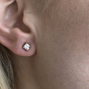 Glamour 1/4 Carat Square Cut CZ Stud Earring