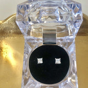Glamour 1/4 Carat Square Cut CZ Stud Earring