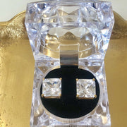 Glamour 5 Carat Square Cut CZ Stud Earring