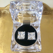 Glamour 5 Carat Square Cut CZ Stud Earring