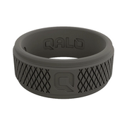 Men's Crosshatch Dark Grey Silicone Ring