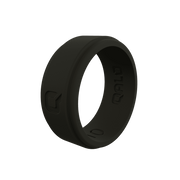 Men's Step Edge Black Silicone Ring