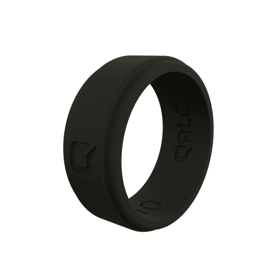 Men's Step Edge Black Silicone Ring