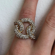 Red Carpet Circle Link Stretch Ring