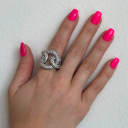 Red Carpet Circle Link Stretch Ring
