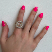 Red Carpet Circle Link Stretch Ring