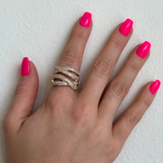 Red Carpet Criss Cross Stretch Ring