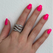 Red Carpet Criss Cross Stretch Ring