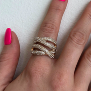 Red Carpet Criss Cross Stretch Ring