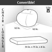 Convertible Bean Bag - Full Convertible Bean Bag - Plush Fur