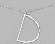 Hammered Long Initial Necklace