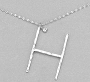 Hammered Long Initial Necklace