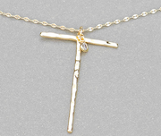 Hammered Long Initial Necklace
