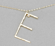 Hammered Long Initial Necklace