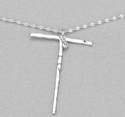 Hammered Long Initial Necklace